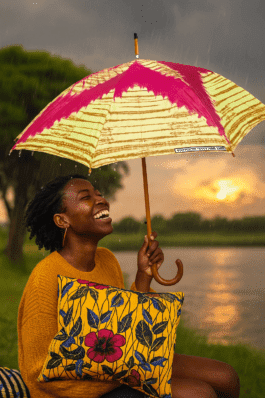 African Wax Print Umbrella