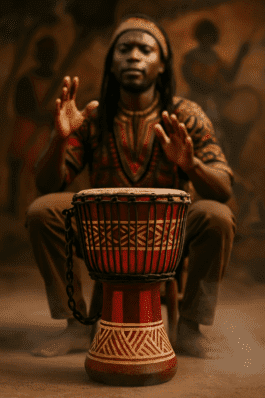 Drum (Djembe) Size Height 24cm X Top Diameter 14cm