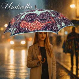 African Wax Print Umbrella