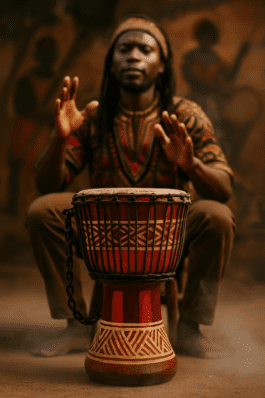Drum (Djembe) Size Height 24cm X Top Diameter 14cm