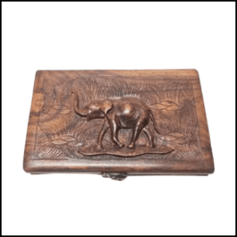 “Elegant Wooden Jewelry Box with Elephant Design – Timeless Craftsmanship” 20 x 13cm