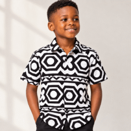 African Wax Print Kids Shirt – Colorful Ankara Shirt for Boys and Girls